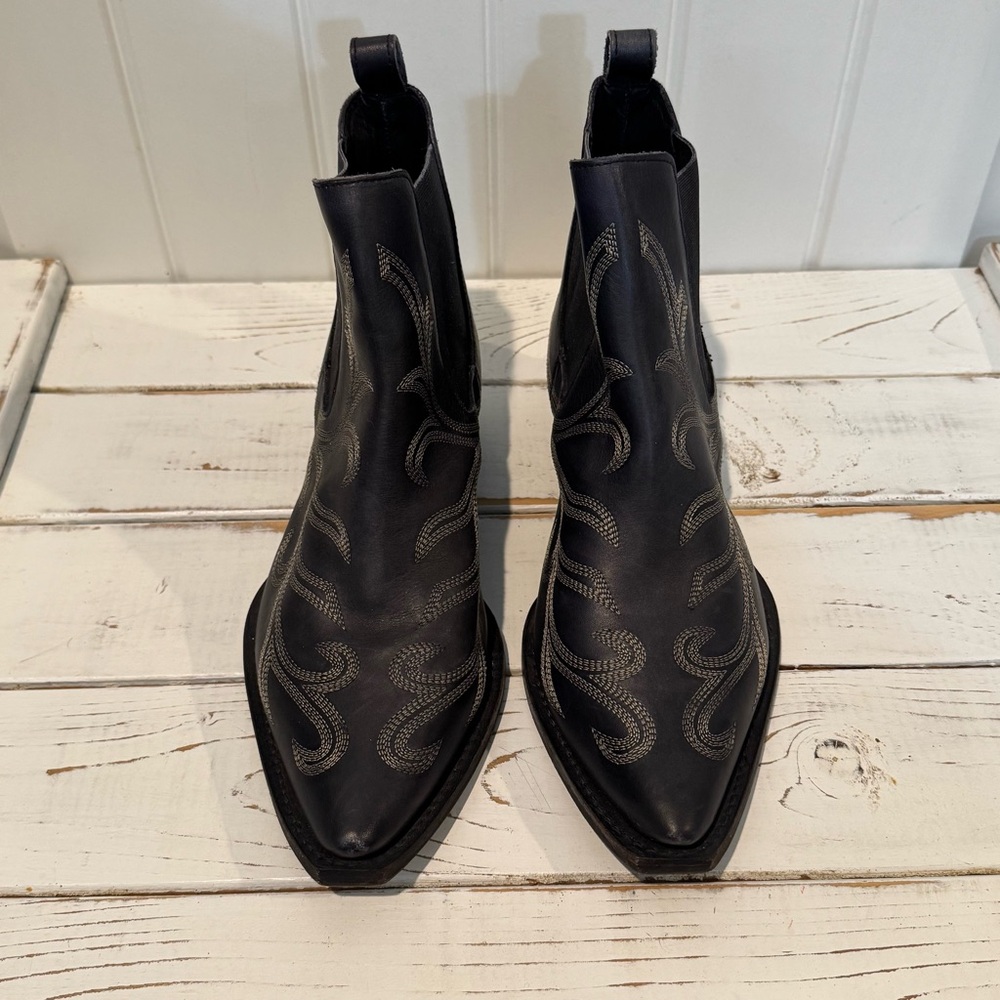 Free People Wayward Western Black Ankle Boots - Picture 5 of 12